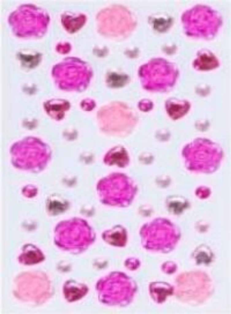 Selbstklebende Strasssteine rosa 55 Stück (Schul- und Schrein, Kreativartikel)