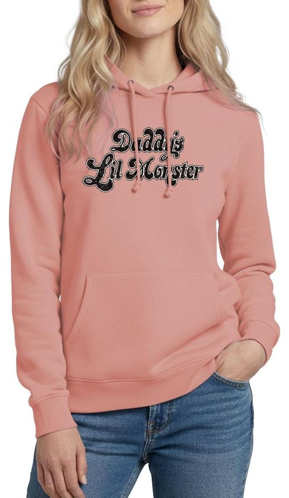 Spreadshirt Harley Quinn Daddy's Lil Monster Damen Hoodie, XL, Altrosa