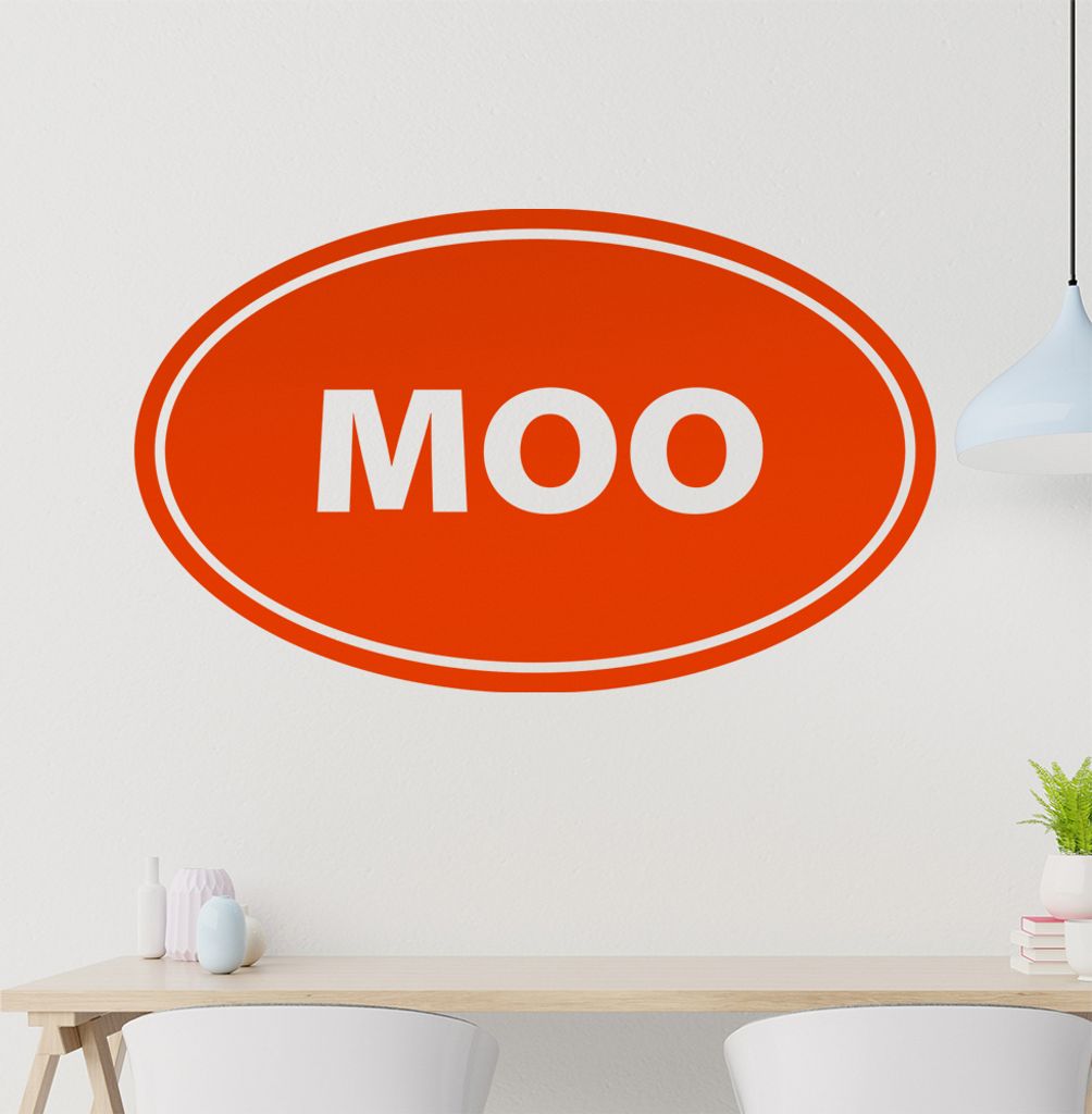 MOO Wandtattoo in 6 Größen - Wandaufkleber Wall Sticker - Dekoration, Küche, Wohnzimmer, Schlafzimmer, Badezimmer