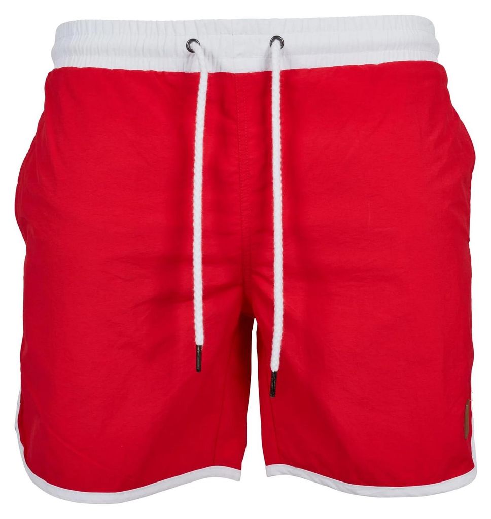 Urban Classics - Badeshorts für Herren TN173 (XL) (Feuerrot/Weiß)