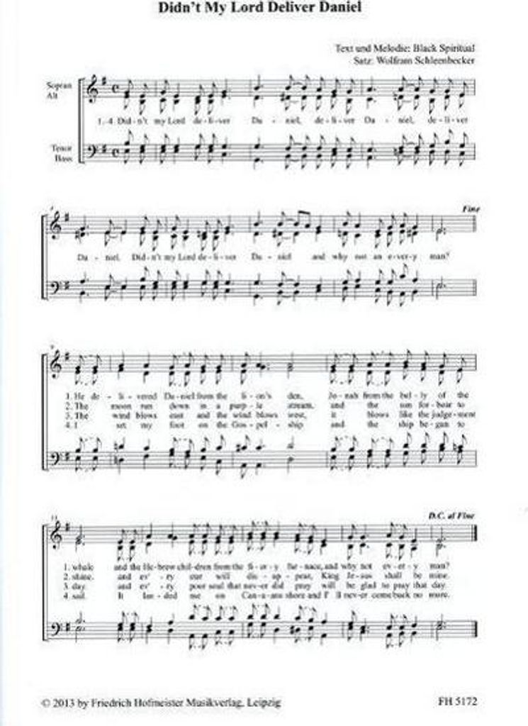 Somebody's Knocking, für gemischten Chor
