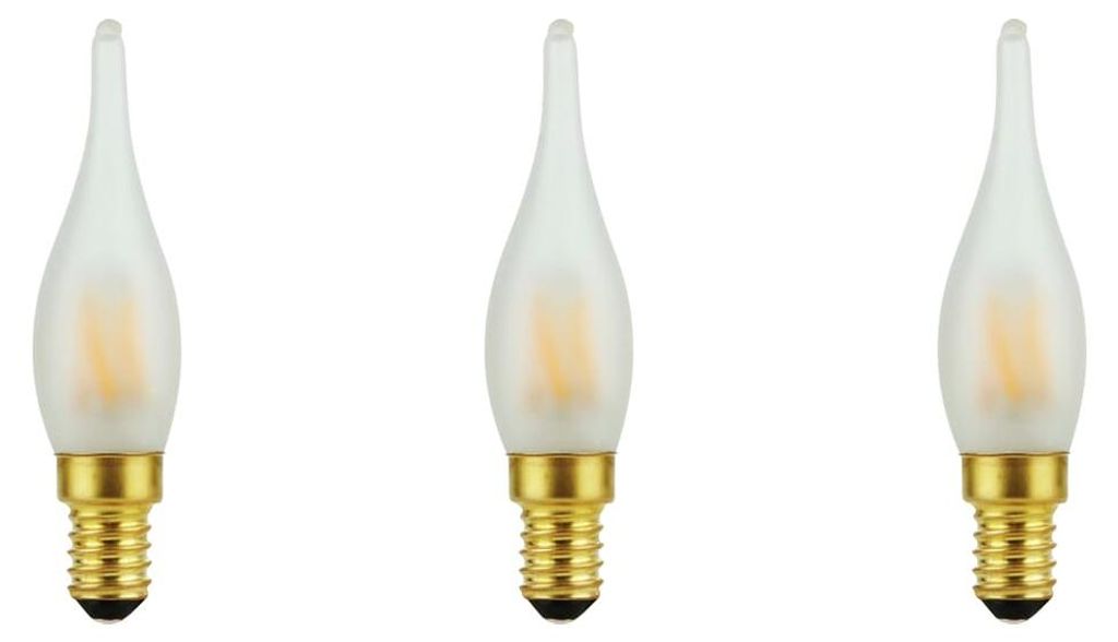 SPL E14 LED-Lampe 1,8 W, dimmbar - Farbwiedergabeindex (CRI) 93 - Mattiertes Glas - Extra warmweiß - 2000 K - LED-Filament-Kerzenflamme C23 - Erse...