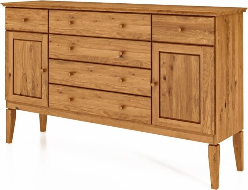 Kommode Sydo aus Wildeiche massiv 168x45x100 cm 2 Türen 6 Produktbild 