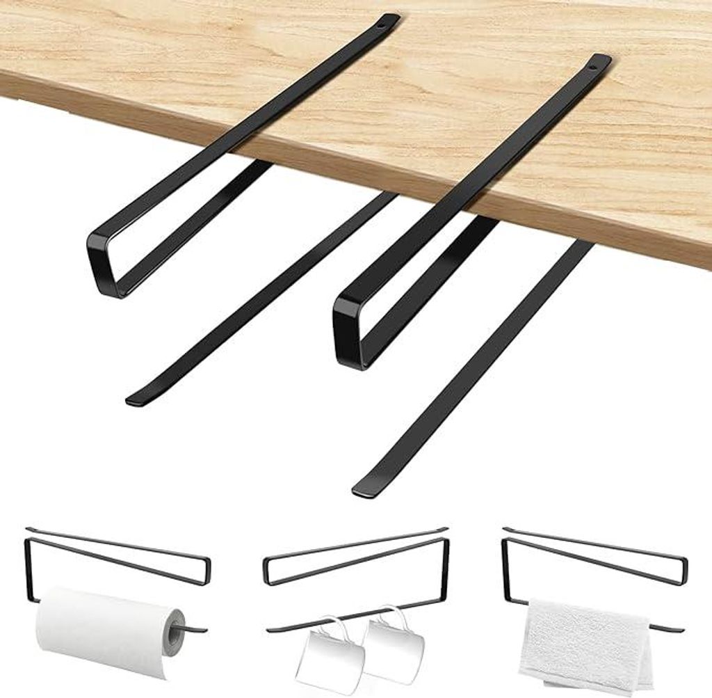Küchenrollenhalter Ohne Bohren 2 Stück, Stabiler Küchenpapierhalter, Rollenhalter für Platzsparend Ordnungssystem, Papierrollenhalter für Küc...
