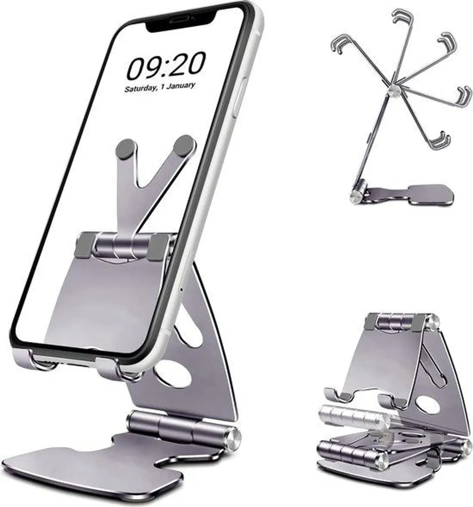 Station de recharge adaptable grise avec base stable iPhone / Samsung