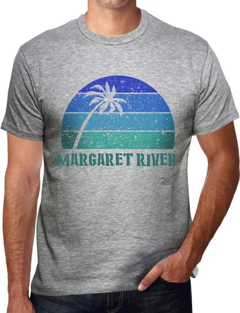 Herren Grafik T-Shirt Palme Strand Sonnenuntergang in Margaret River – Palm, Beach, Sunset In Margaret River – Öko-Verantwortlich Vintage Jahr...