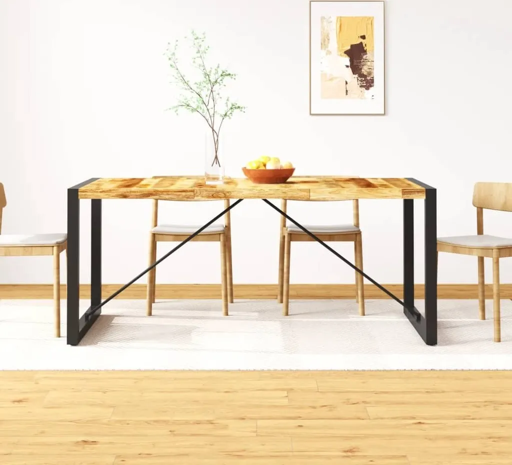 Table en bois massif manguier rugueux 180 cm style authentique ZMH
