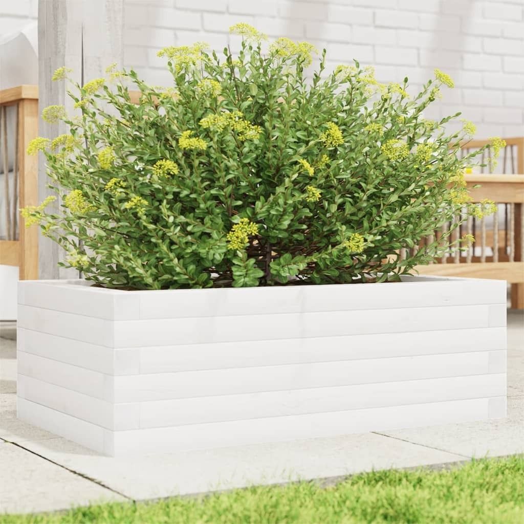 Maison Exclusive - Pflanzkübel Weiß 70x40x23 cm Massivholz Kiefer