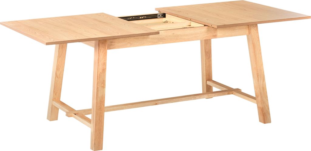 BELIANI Esstisch Holzoptik Helle Esche MDF-Tischplatte mit Holzbeinen Ausziehbar 160/200x90cm für 6 Personen Rechteckig Modernes Design Ausziehtisch