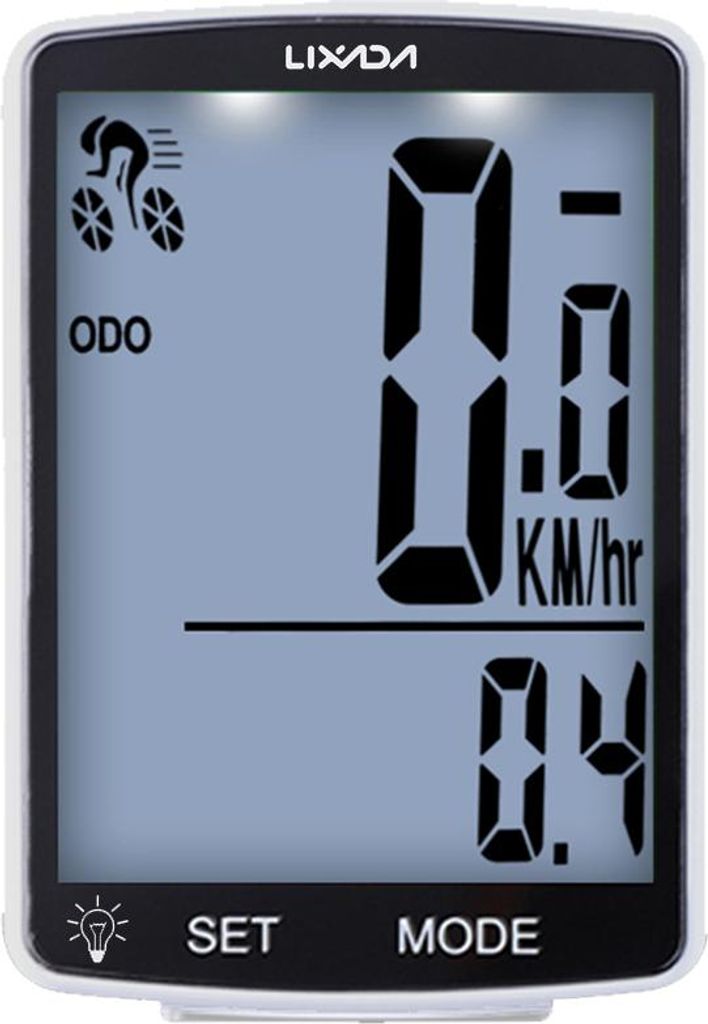 LIXADA Drahtloser Fahrradcomputer Multifunktionaler LCD-Bildschirm Fahrradcomputer Mountainbike-Tachometer Kilometerzähler IPX6 wasserdicht Fahrra...