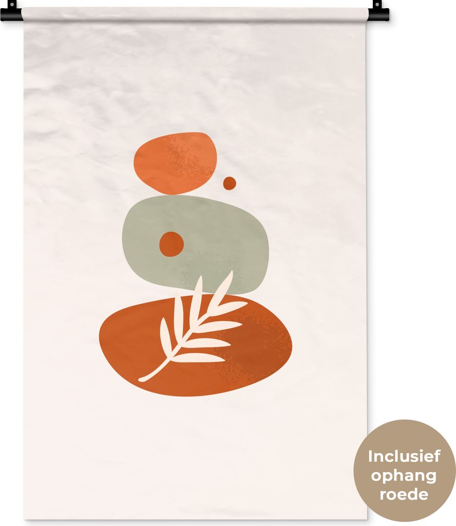 MuchoWow Wandteppich Wandbehang Steine - Minimalismus - Sommer 60x90 cm Tapisserie Dekoration Wandtuch - Foto-Teppich - Abwaschbar