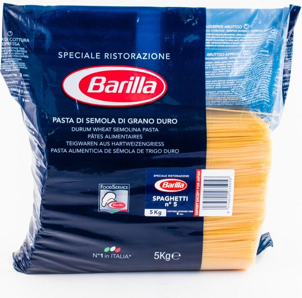 Pasta Barilla Spaghetti Ristorante Nr. 5 italienisch Nudeln 5 kg pack