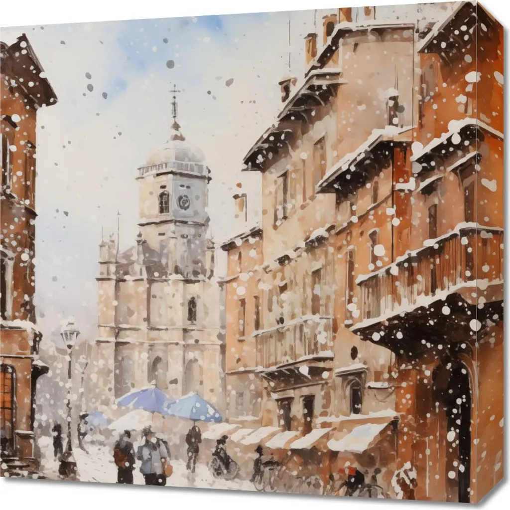 Quadro Vintage Città Antiche 50x50 - Stampa Artistica su Tela