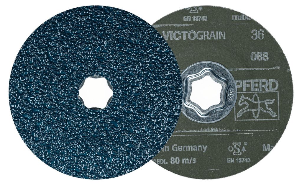 PFERD TOOLS COMBICLICK Fiberscheibe Ø 115 mm VICTOGRAIN 36 Höchstleistung auf Stahl 25 Stk
