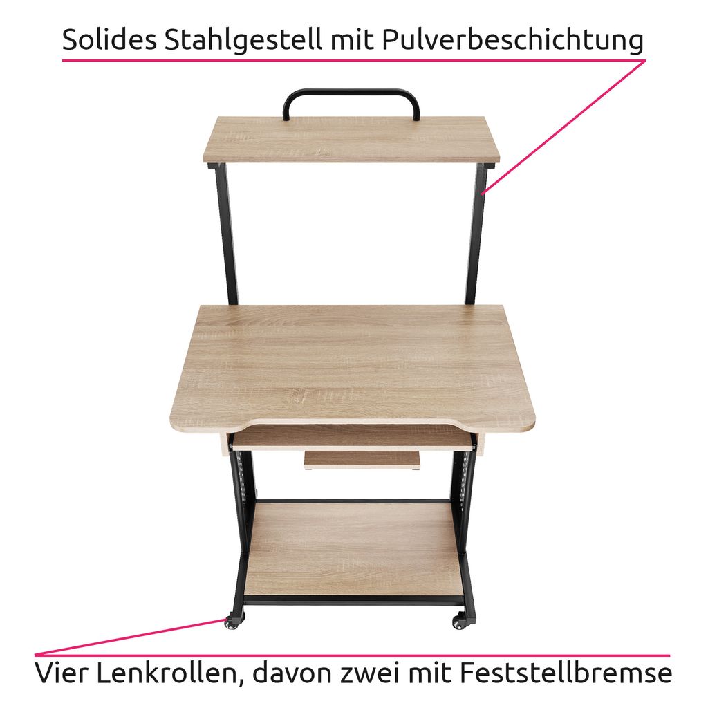 tectake Desk Fife 80x65,5x130,5cm Kaufland.cz