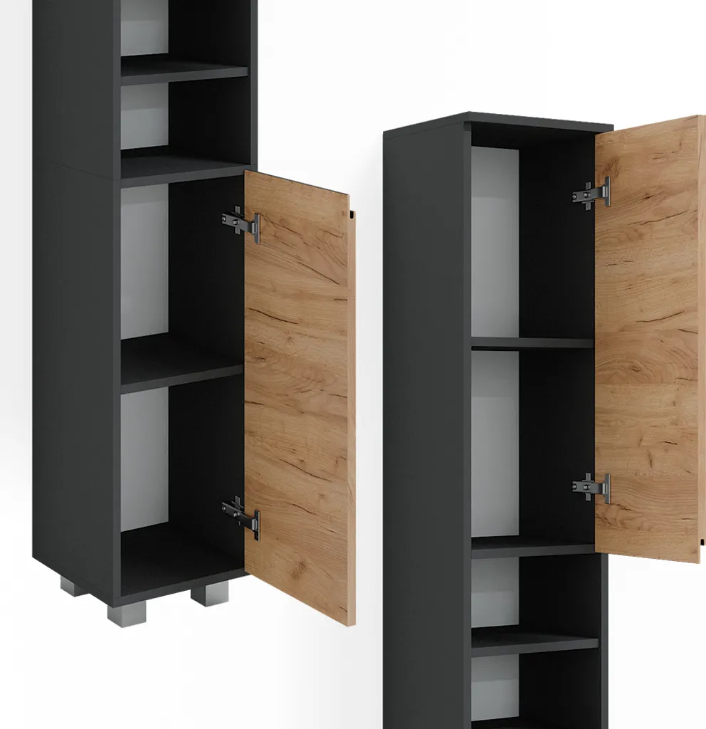Meuble de bain design Vicco J-Shape Gris anthracite 30x190cm robuste - 6