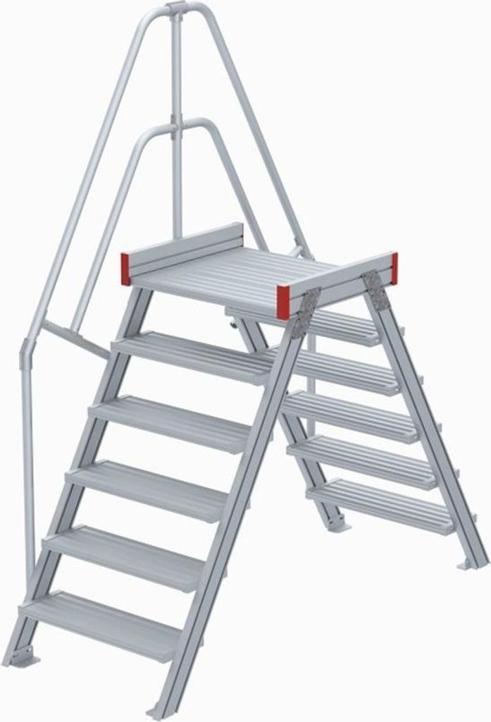 Euroline 512 Überstieg 60° 1000mm Stufenbreite 2x6 Stufen Alu gerieft