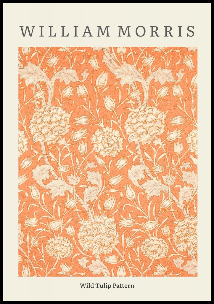 Plakat 70x100cm Design Wildtulpenmuster, Morris Vintage für das Wohnzimmer