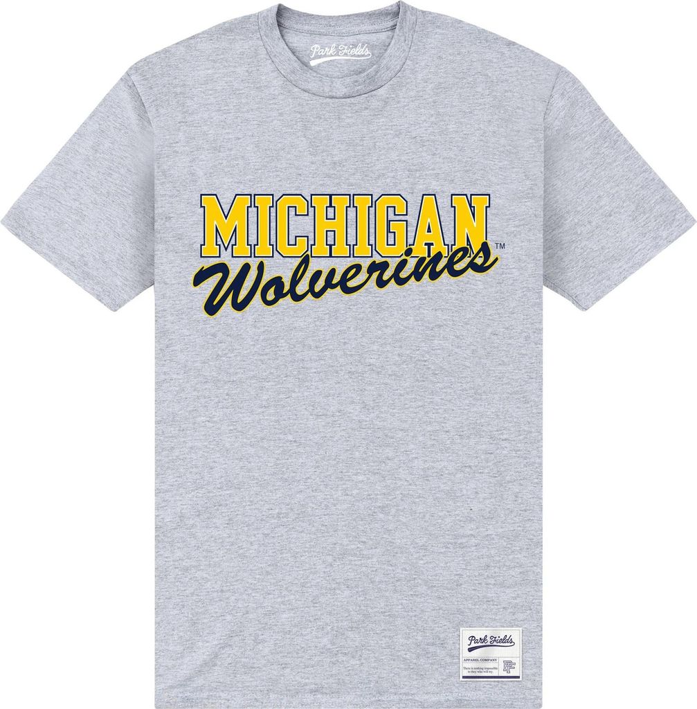 Michigan Wolverines - T-Shirt für Herren/Damen Uni PN694 (4XL) (Grau meliert)