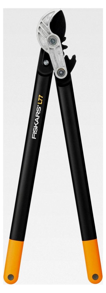 PowerGear Amboss-Getriebeastschere für trockene Zweige und Äste, Antihaftbeschichtet, Gehärteter Präzisionsstahl, Länge: 69 cm, Schwarz/Orange