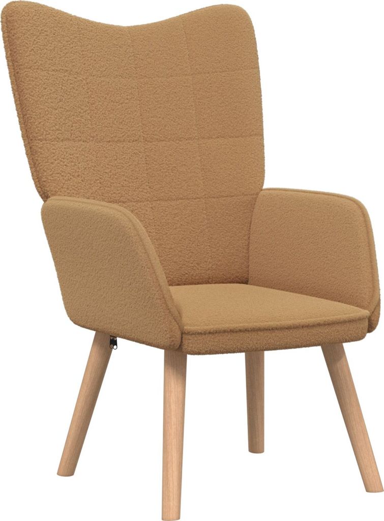 Möbel Entspannungsstuhl Beige Lockiges wollähnliches Gewebe - Fernseh- & Relaxsessel 42001782