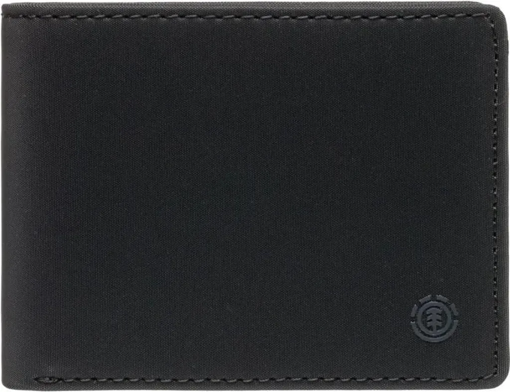 Portefeuille Element Icon Noir Mini Format avec Fermeture Trifold Robuste