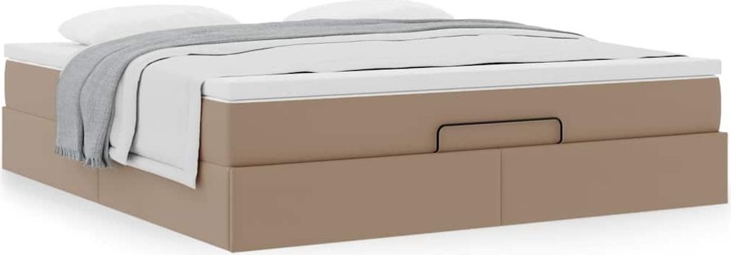 Maison Exclusive - Ottoman-Bett mit Matratze Cappuccino-Braun 160x200cm Kunstleder