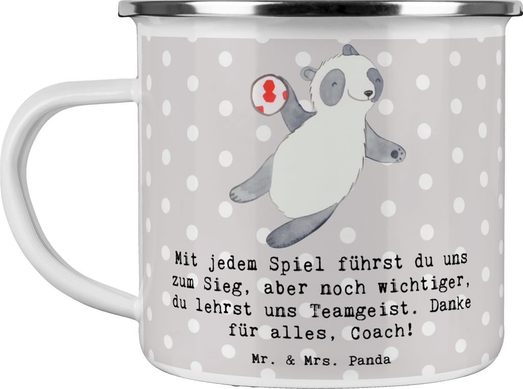 Mr. & Mrs. Panda Teetasse Handball Trainerin Dankeschön - Grau Pastell - Geschenk, Haferl, Outdoor Tasse, Sportart, Team, Becher, Gemeinschaft, Co...