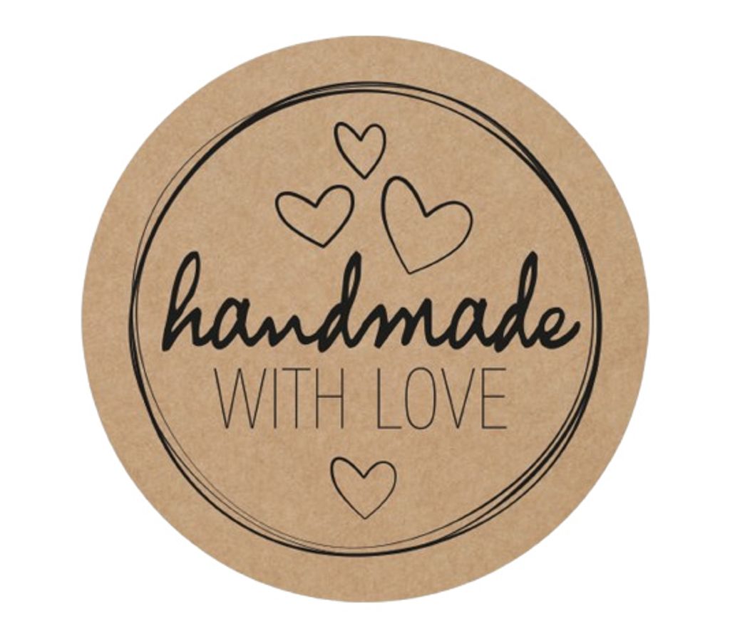 48x hochwertige Etiketten "Handmade with love " hohe Produktbild 