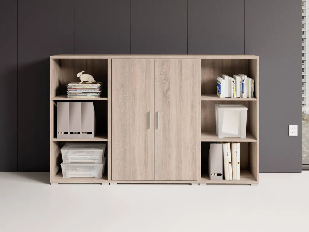 Armoire en chêne Sonoma de 3 niveaux de rangement pour bureau - 2