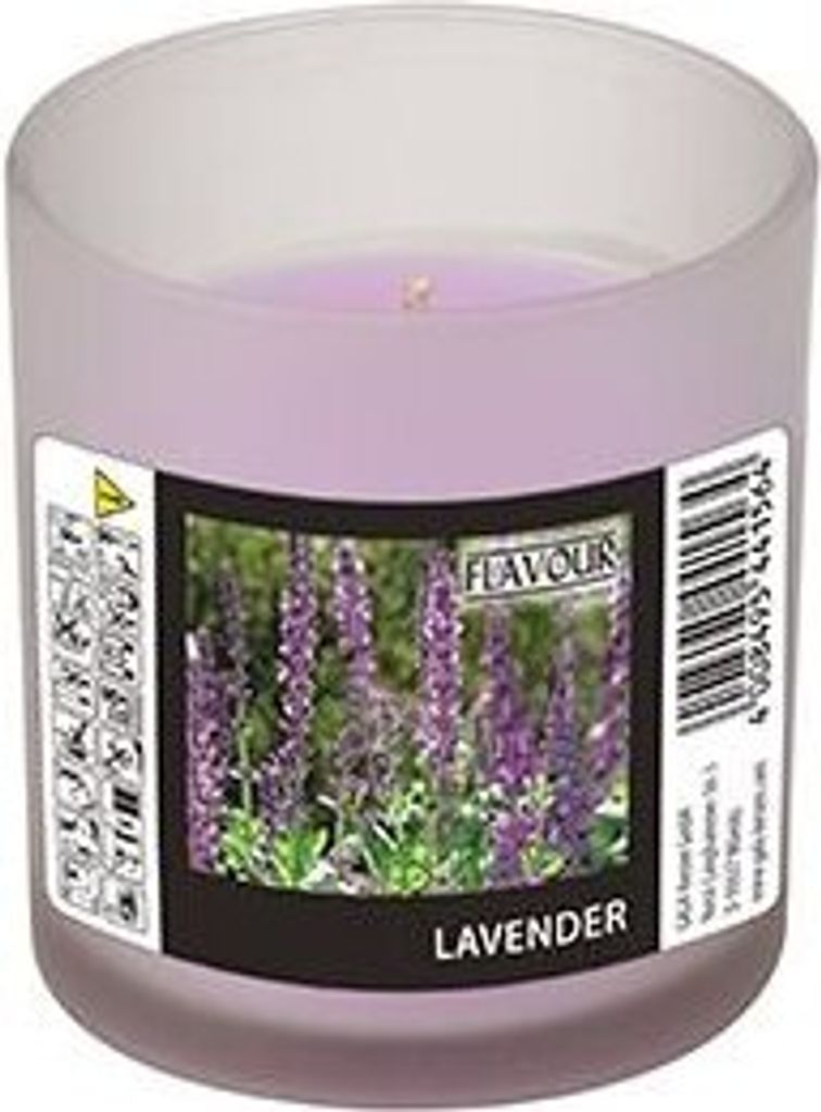 Papstar Duftkerzen im Glas, Lavendel, Ø 70 mm · 77 mm, "Flavour", 6 Stück
