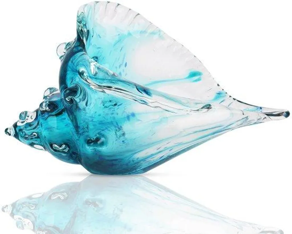 Figurines en verre moderne - Coupes décoratives en verre bleu azur