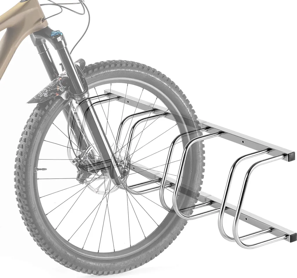 Râtelier pour 4 vélos extérieur en acier argenté stable et durable - 5