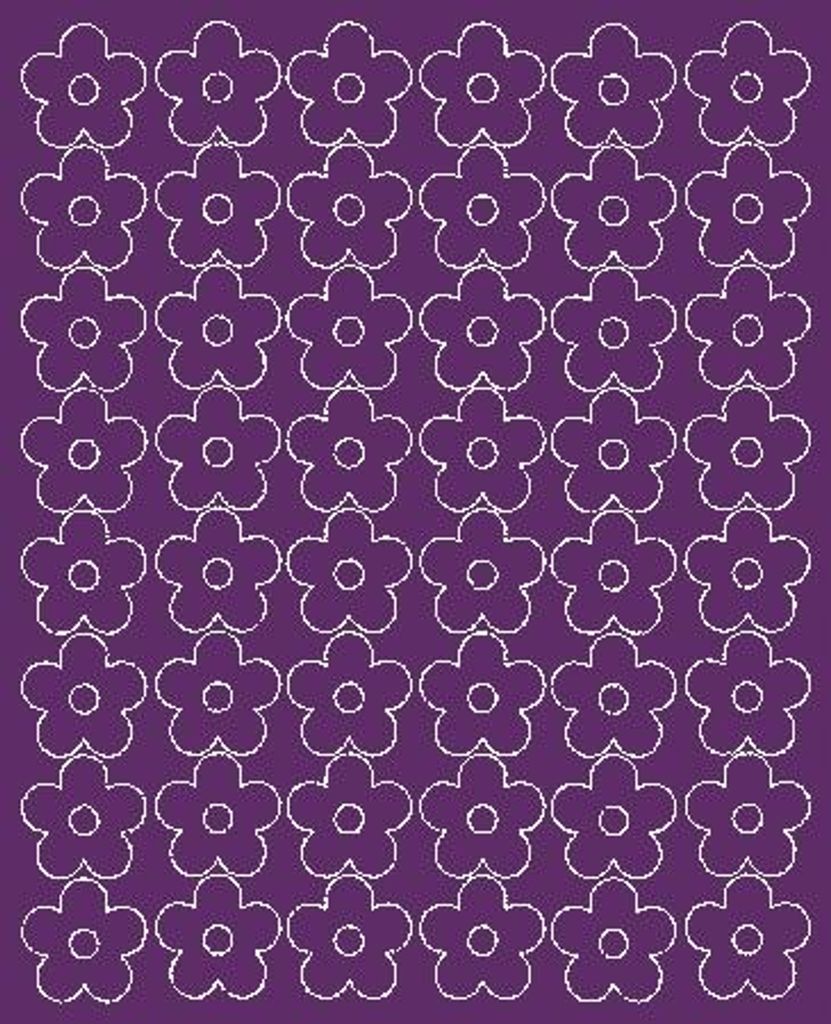 Wandaufkleber mit Blumenmotiv, 3 cm große Aufkleber, 48 Stück, lila glänzend