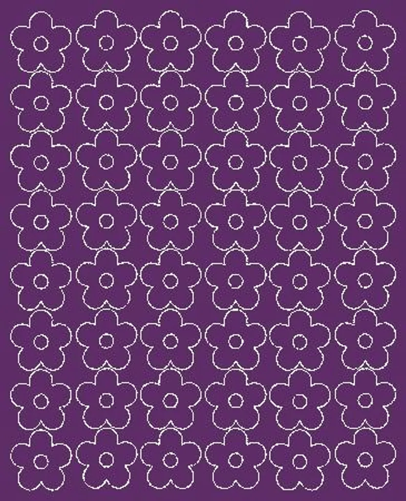 48 Stickers Murali Fiori Viola Lucidi 3cm - Decalcomanie Floreali DIY