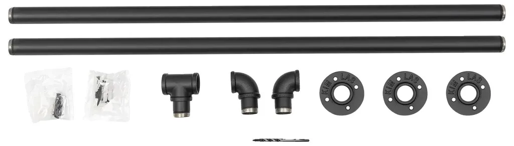 Appui mural d'escalier noir pour seniors et enfants - Kit de 2 mètres
