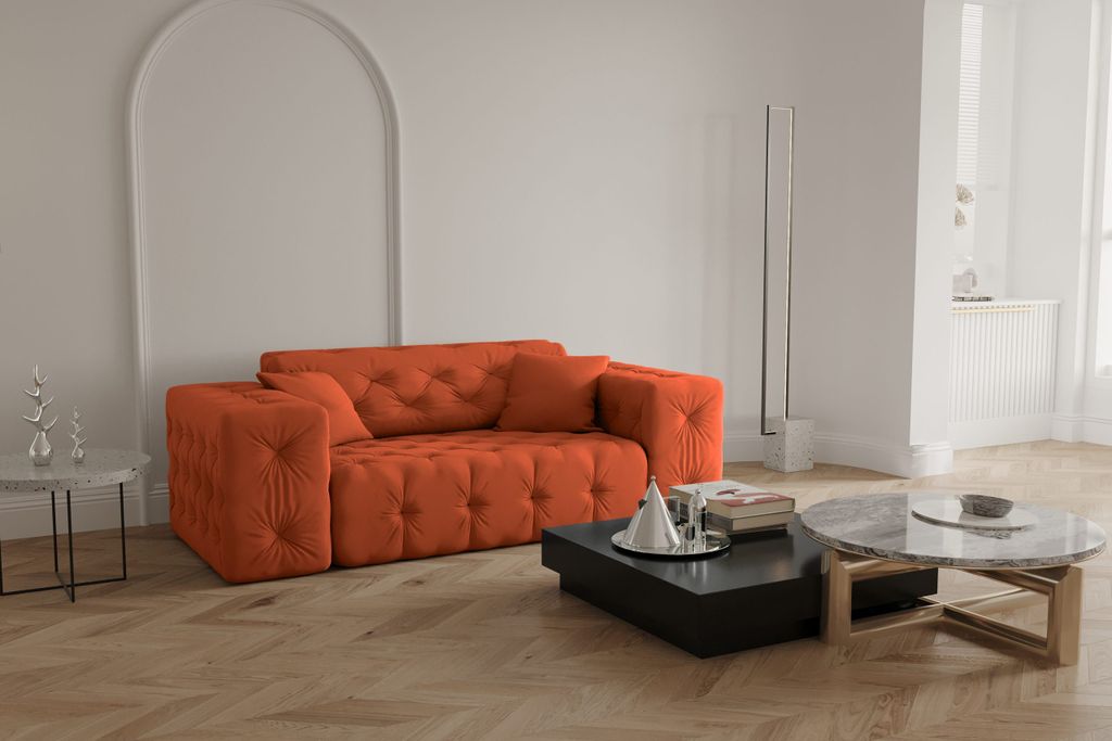Kaiser Möbel Sofa stilvol Wohnlandschaft Wohnzimmer CLOUD viele farben Orange