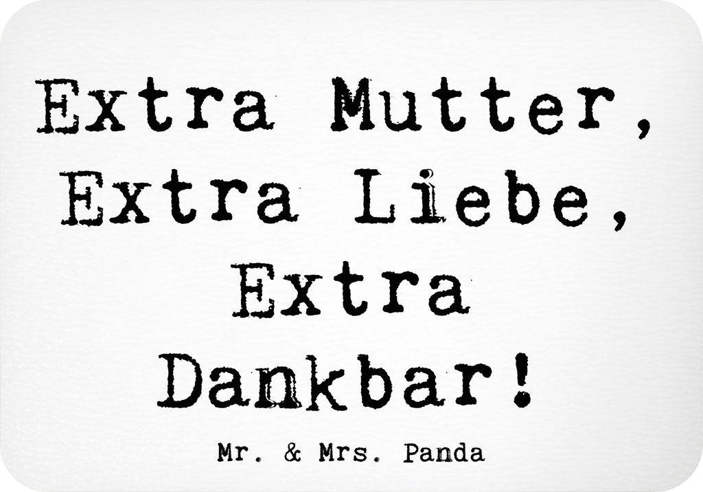 Mr. & Mrs. Panda Kühlschrankmagnet Spruch Bonusmutter Extra Liebe - Weiß - Geschenk, Handarbeit, Stiefmutter, Fürsorge, einzigartige Designs, El...