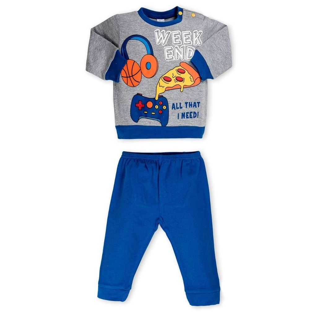 Ellepi Warmer Pizza-Pyjama aus Baumwolle für Jungen 12M
