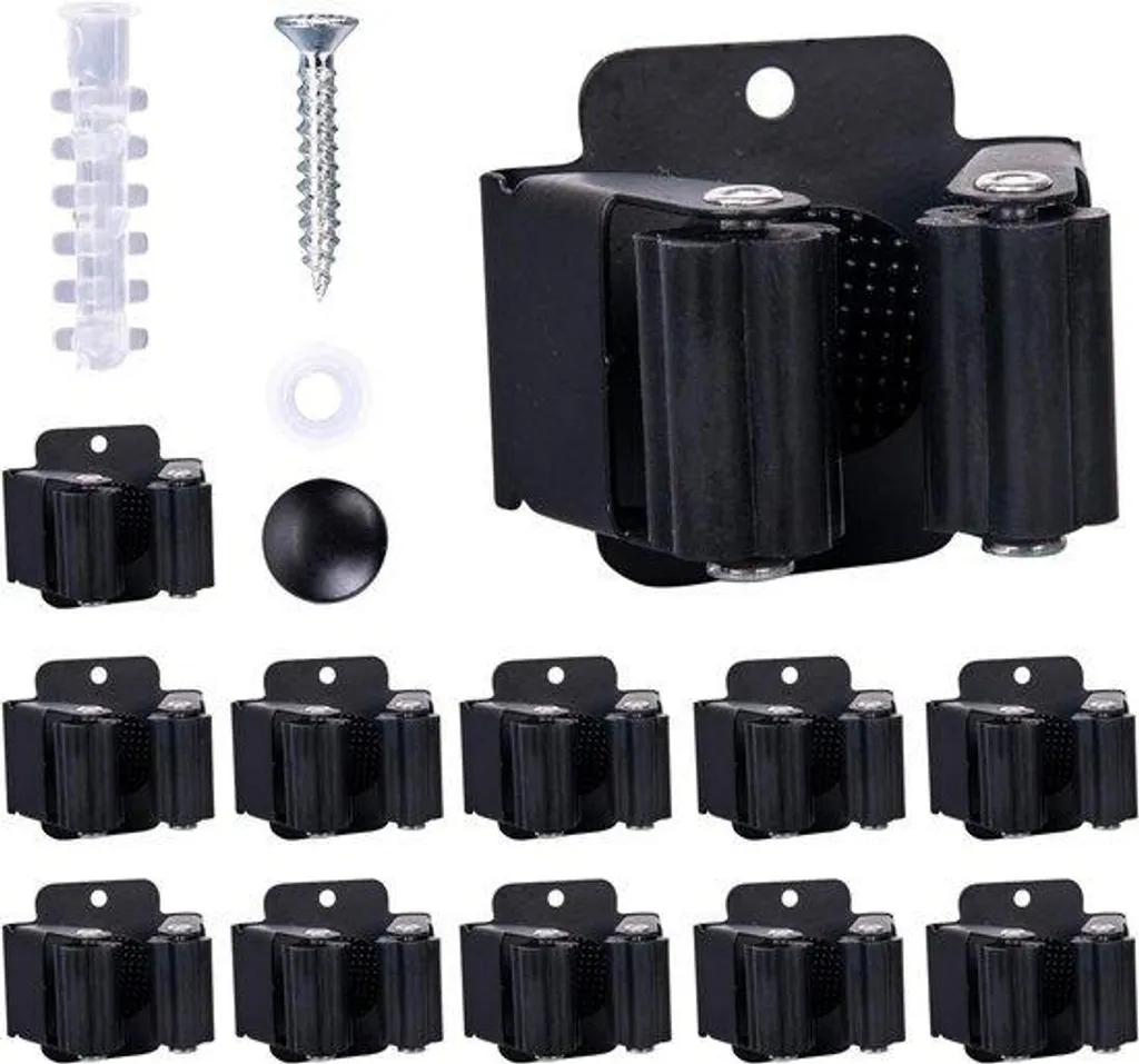 Supports Muraux Outils Jardinage Antidérapants en Métal Robuste Noir