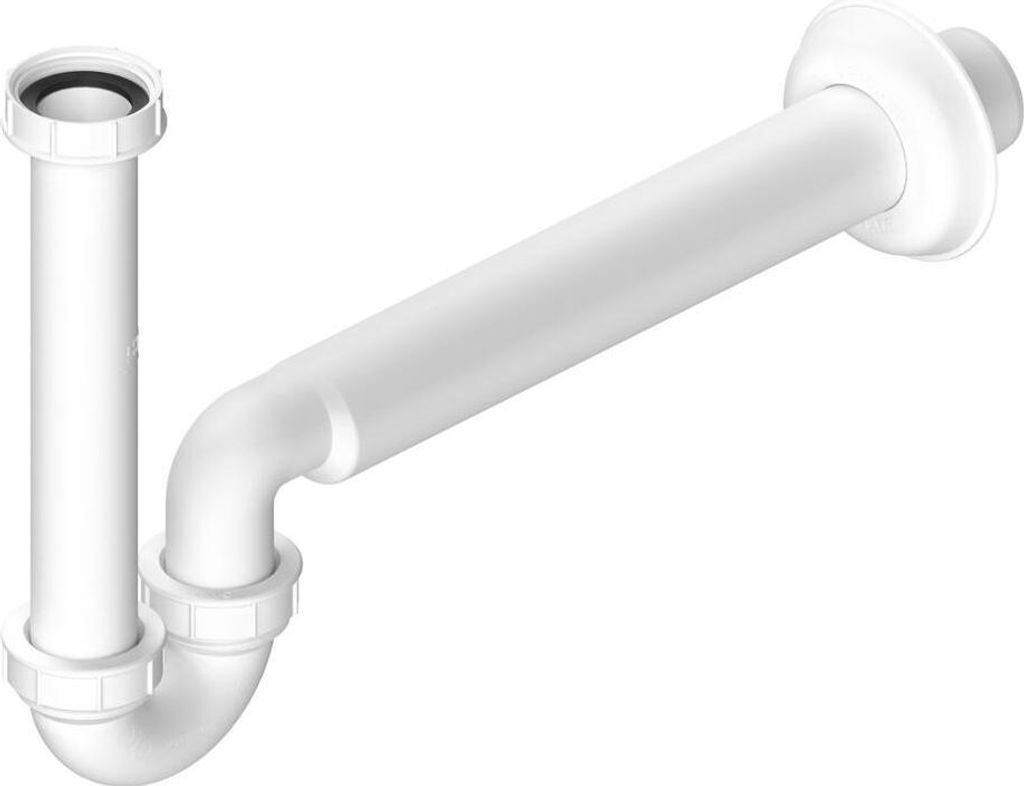 Bruckner Waschbecken/Bidet-Siphon 5/4", niedrig, DN40, Weiß Produktbild 