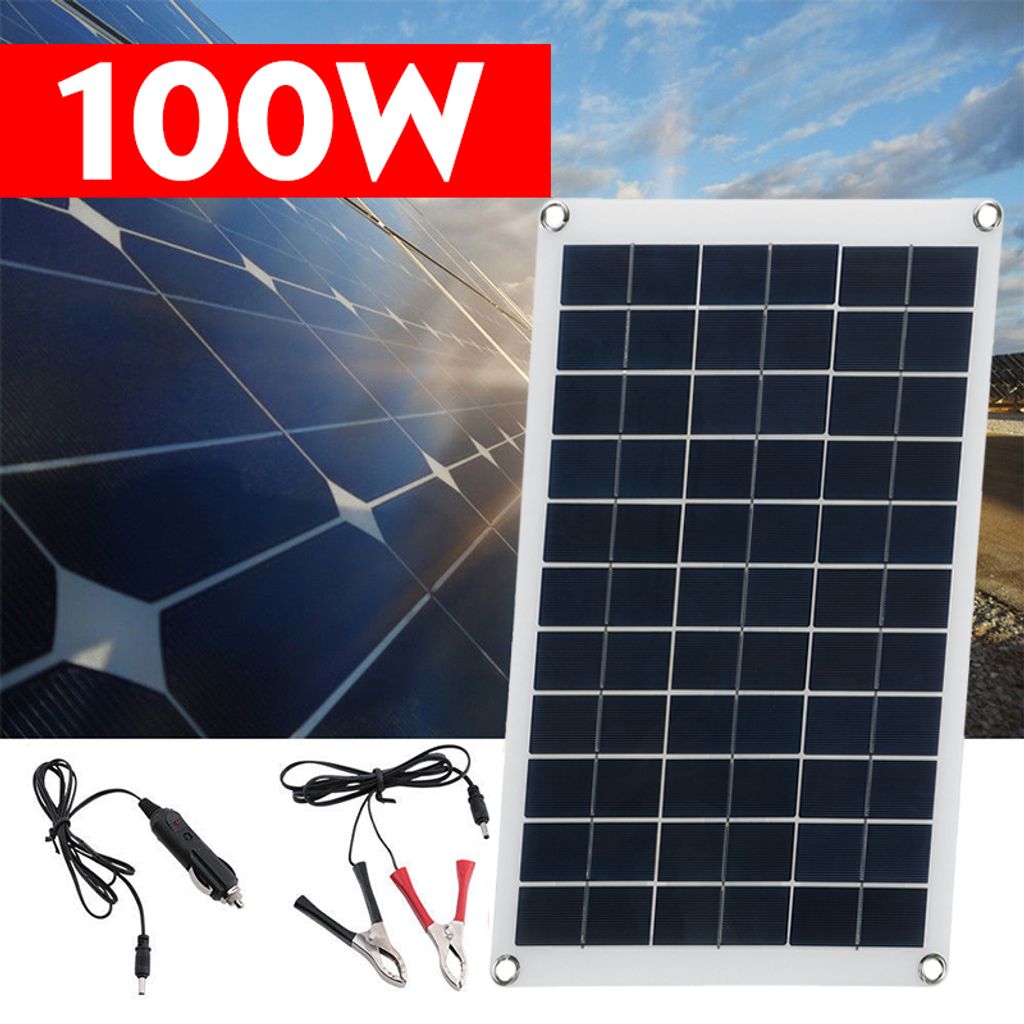 Solarpanel Kit 100W Batterie Ladegerät mit Controller 100A für Caravan Boat 