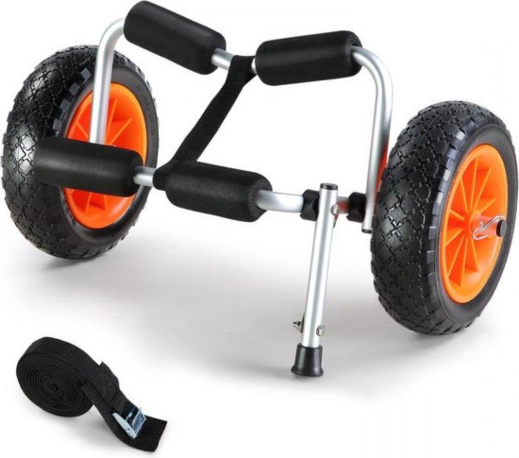 Faltbarer Kajaktrolley – SUP, Kanu, Kajak & Surfboard – 113kg Tragkraft – PolyurethanRäder – Aluminiumgestell