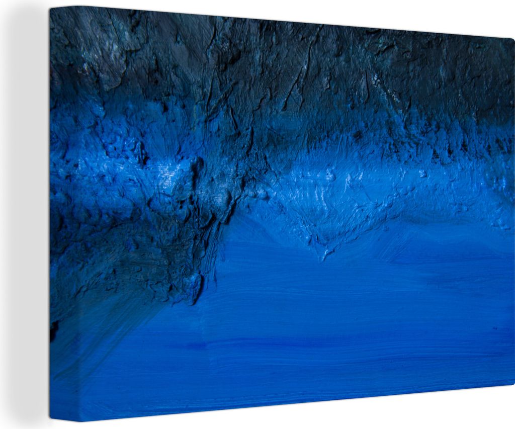 OneMillionCanvasses - Leinwandbilder - 140x90 cm, Ein Ölgemälde mit blauem Schimmer, Wandbilder Kunstdruck Wanddekoration - Foto auf Leinwand -...
