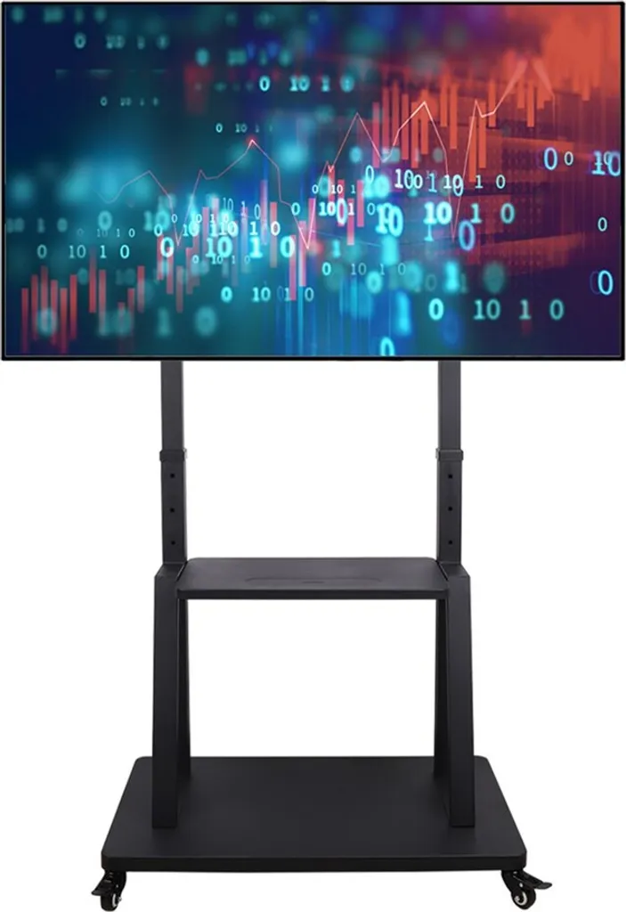 Support TV à roulettes sans perçage : la solution stable pour écrans 100"