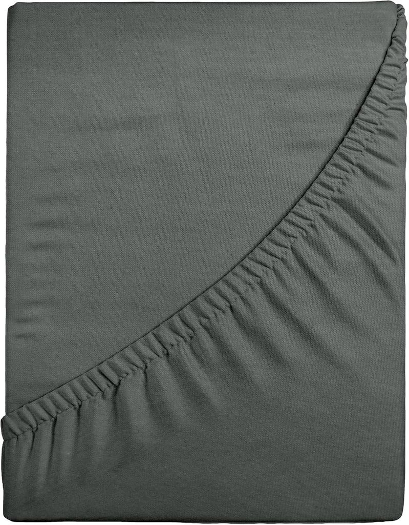 Softimi | Spannbettlaken 140x200 cm - Grafit - 100% Baumwolle - Hochwertig und hypoallergen