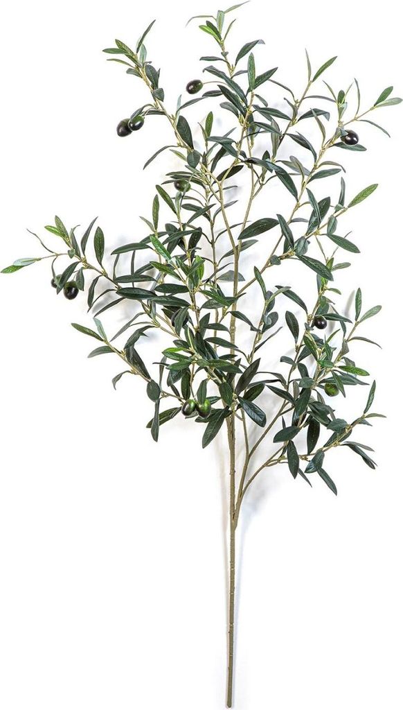 artplants.de Deko Zweig Olive LORRIS, Früchte, schwer entflammbar, grün, 110cm - Künstlicher Olivenzweig