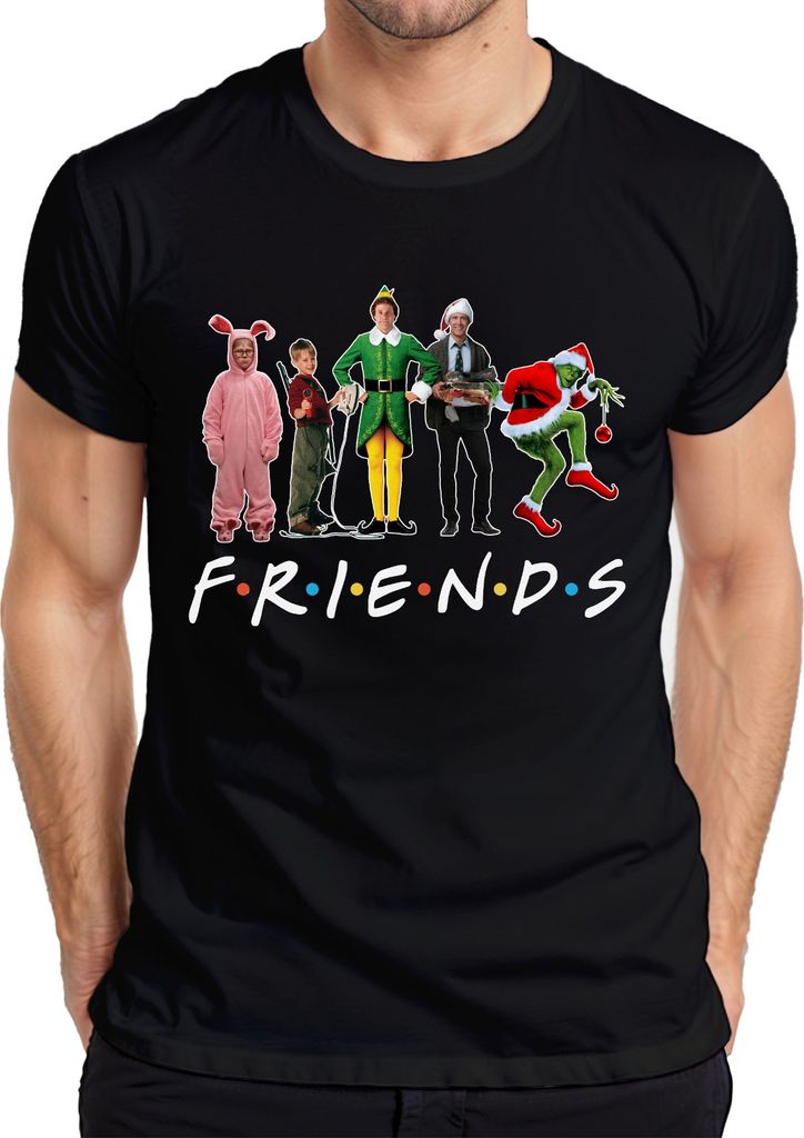 Friends Weihnachtsfilme Grinch Buddy der Weihnachtself - Weihnachten Christmas Xmas Herren T-Shirt, Schwarz, S