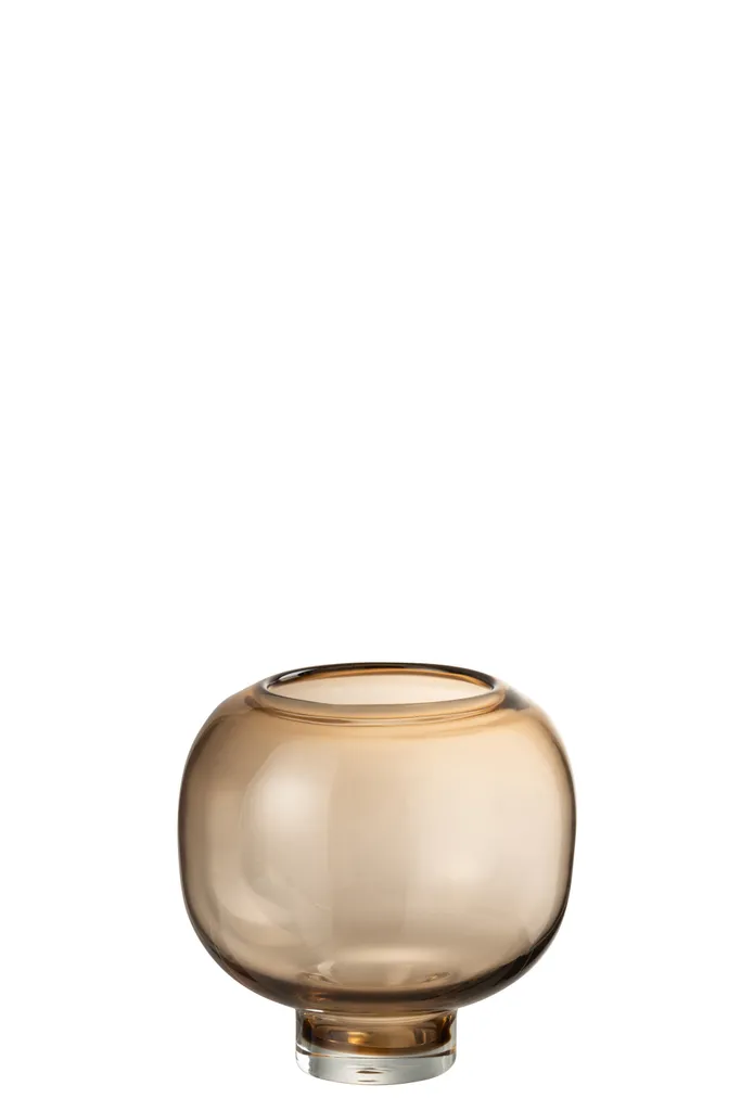 Grand Verre à Eau Rond Marron Clair J-Line pour Table Sophistiquée