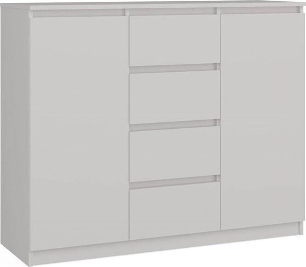 Kommode Wolfgang mit 2 Türen und 4 Schubladen 120 cm in Weiß